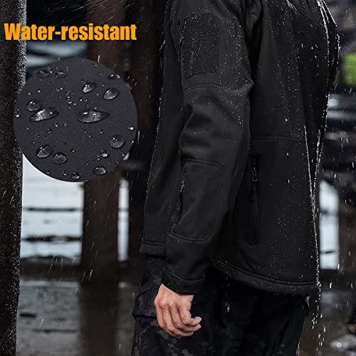 FREE SOLDIER Men's Outdoor Waterproof Soft Shell Hooded Military Tactical Jacket (GrayDigitalCamo/3XL)
