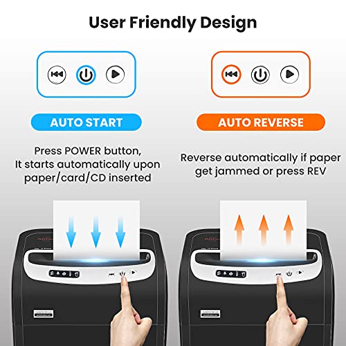 Paper Shredder for Home Office Heavy Duty with 60 Mins Running,VidaTeco 18-Sheet Micro Cut Shredder for Home Use with US Patented Cutter,Shred CD/Card with 7.9-Gal Extra Large Bin,AUTO Jam Proof(ETL)