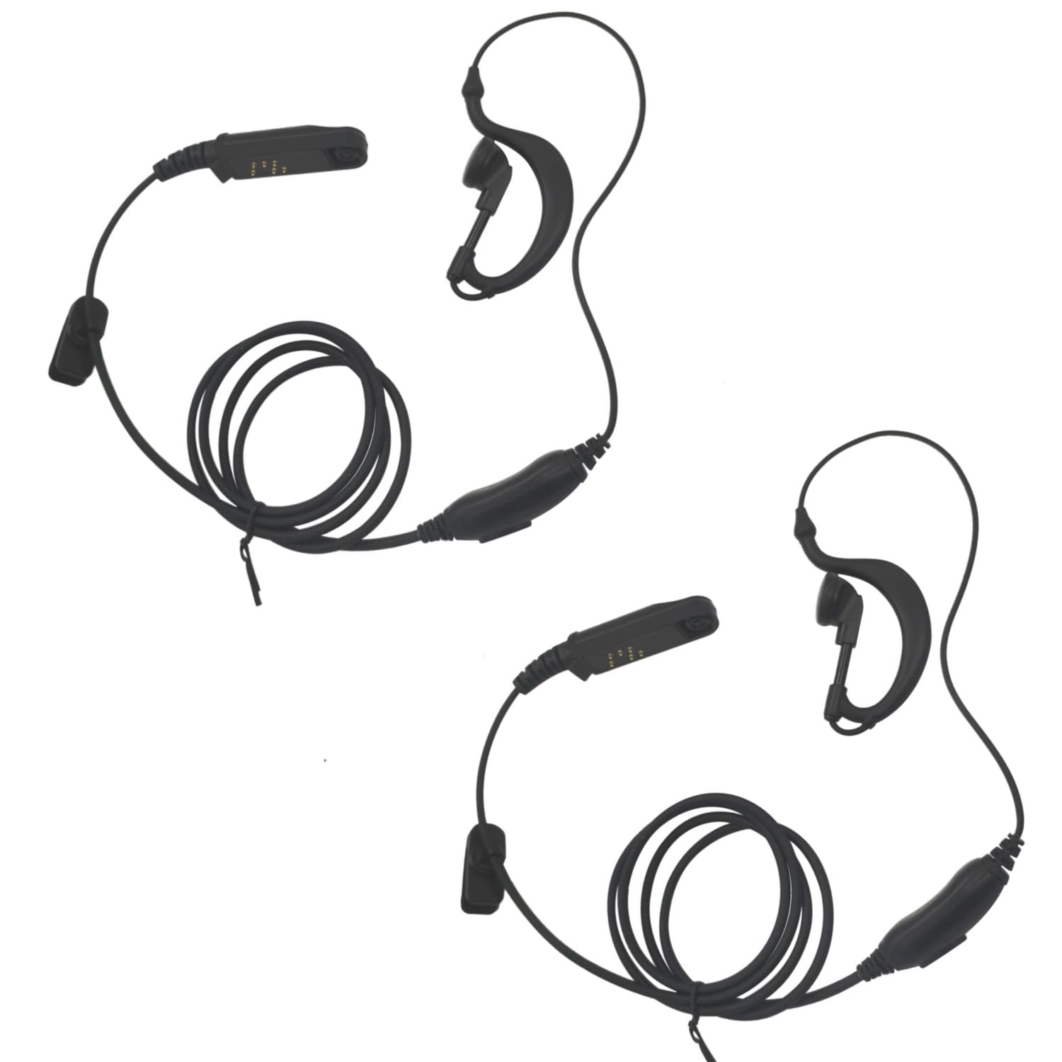 stdgove Two Way Radio Accessories 7 Pin Earpiece Ptt Headset Ear Piece with Mic Compatible for Baofeng uv 9r 9g pro Plus gmrs gmrs-9r uv9r uv-9r uv-9g gt-3wp Walkie Talkies(G Shape,2Pack)