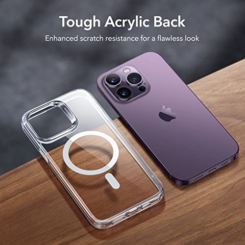 ESR for iPhone 14 Pro Case, Compatible with MagSafe, Shockproof Military-Grade Protection, Yellowing Resistant, Magnetic Phone Case for iPhone 14 Pro, Classic Hybrid Case (HaloLock), Clear