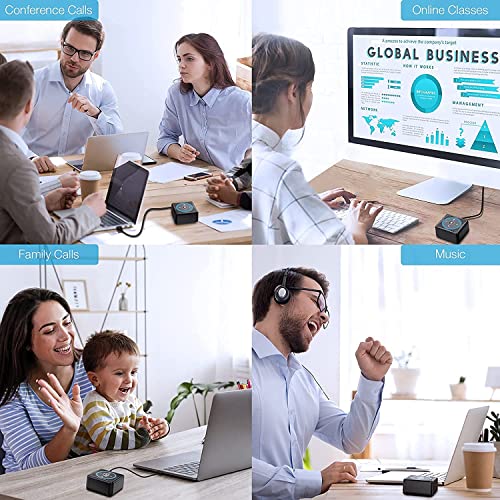 EMEET USB Speakerphone M0 4 AI Mics Speakerphone for Conference Calls 360° Voice Pickup Conference Speakerphone for Computer Plug and Plays Computer Speaker with Microphone for 4 People