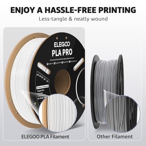 ELEGOO PLA+ Filament 1.75mm Black 1KG, High Toughness PLA Plus 3D Printer Filament Dimensional Accuracy +/- 0.02mm, 1kg Spool(2.2lbs) for Most FDM 3D Printers