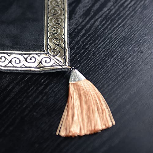 ARTABLE Tarot Cards Table Cloth Altar Tablecloth Velvet Square Divination Wicca Tapestry Small Tablecloth with Tarot Pouch 25.6 x 25.6 Inch (Black)