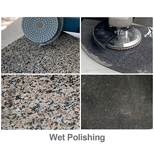 SHDIATOOL 8Pcs 4 Inch Diamond Wet Polishing Pads with White Bond Grit 50 for Marble Granite Stone