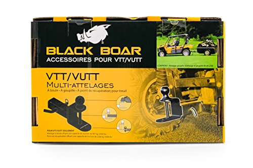 Black Boar ATV/UTV Mount with Hitch Ball and Winch Strap Loop (1 7/8" Ball, 1 1/4" Shank) (66026)