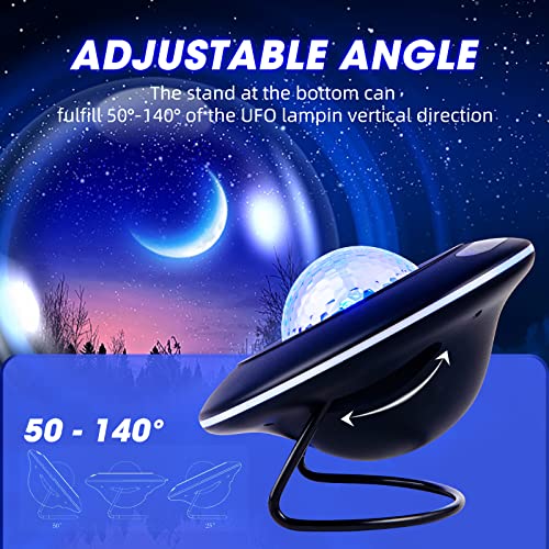 LooEooDoo LED Star Projector Light, Galaxy Lighting, Moon Nebula Night Lamp with Base, Remote Control and Battery Operated for Gaming Room, Home Theater, Bedroom, or Mood Ambiance (Blue)