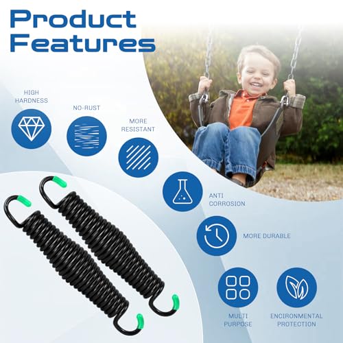 2Pack Premium Porch Swing Springs,1300lb Heavy Duty Springs, Rust Resistant Swing Springs, Spring for Swing Hammock Hanging Chair Spring for Hammock Spring,Porch Swings,Indoor Outdoor Hanging Kit