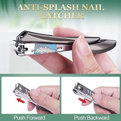 Nail Clippers Men Women Gifts, Graduation Gifts for Him Cool Dad Gifts from Daughter Wife Son Father Birthday Ideas Ultra Sharp Sturdy Heavy Duty Self-Collecting No Splash Fingernail Toenail Cutter