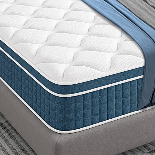 koorlian Twin Mattress 8 Inch, Hybrid Single Mattress in a Box, Twin Bed Mattress with Individual Pocket Springs and Pressure-Relieving Memory Foam, Breathable, Medium Firm Mattress 75"x39"x8"