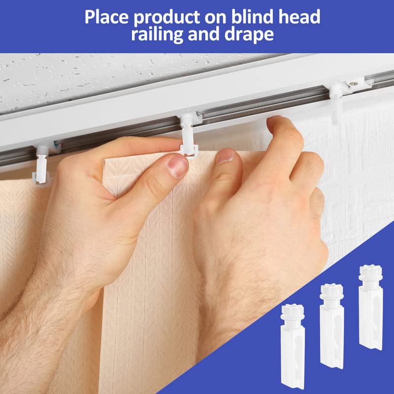 Vertical Blind Replacement Parts Repair Tabs White Stems for Window Carrier Vertical Blinds Curtain Accessories(12 Pieces)