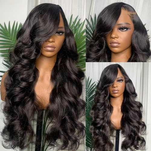Ghios 13x4 Body Wave Lace Front Wigs Human Hair 180 Density Hd Lace Front Wigs Human Hair Body Wave Wigs Brazilian Human Hair Pre Plucked with Baby Hair for Women 22 Inch