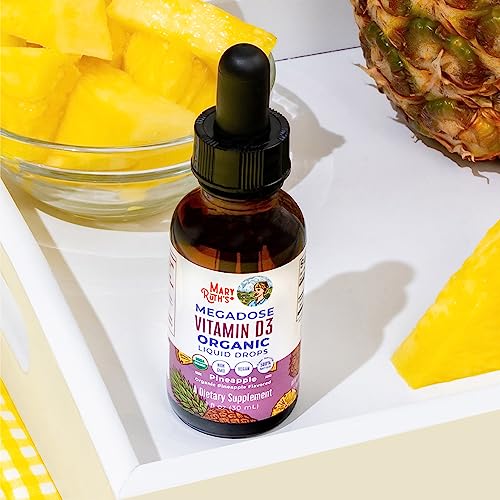 MaryRuth Organics Vitamin D3 Liquid Drops | Megadose 4000 IU | USDA Organic Liquid Vitamin D Spray for Adults & Kids | Immune Support & Bone Health | Vegan | Gluten Free | Non-GMO | 30 Servings