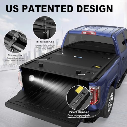 KUIPERAUTO Quad Soft Truck Bed Tonneau Cover Compatible for 04-07 Chevrolet Silverado GMC Sierra 1500 2500 3500 5.8FT Short Bed Fleetside (2007 Classic & New Body Only) -69.6 Inch