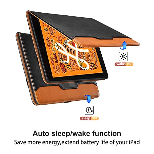 Case for iPad Mini 5 2019 (5th Generation 7.9-inch), iPad Mini 4 3 2 Tablet Case with Hand Strap Large Pocket Premiun PU Leather Auto Wake/Sleep Smart Cover, Black