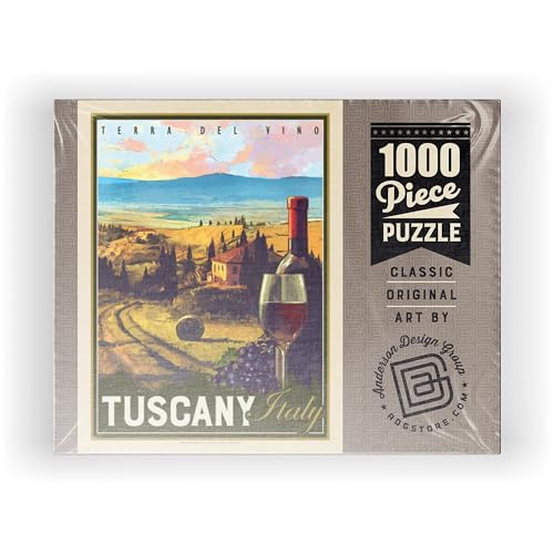 MyPuzzle Italy, Tuscany: Terra Del Vino, Vintage Poster - Premium 1000 Piece Jigsaw Puzzle for Adults