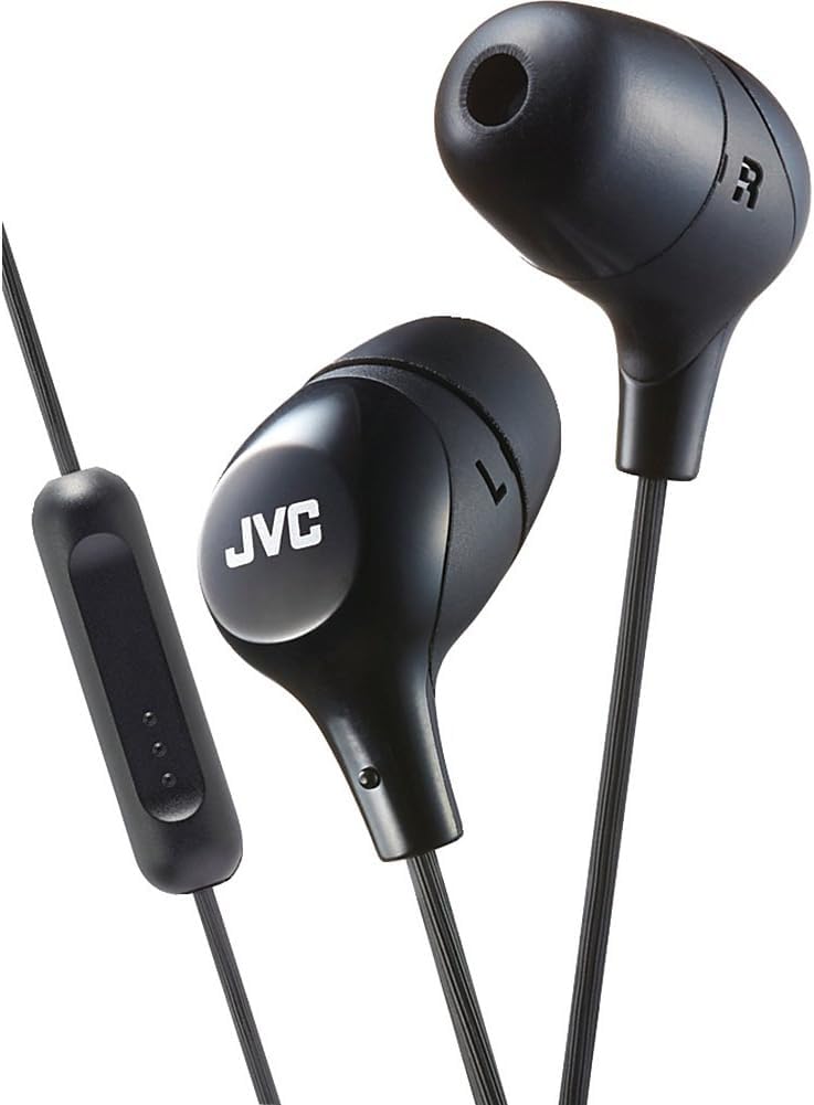 JVC Memory Foam Earbud Marshmallow Memory Foam Earbud with Mic Black (HAFX38MB)