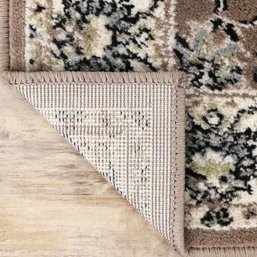 SUPERIOR Elegant Lille Collection Area Rug, 8mm Pile Height with Jute Backing, Beautiful Chic Bordered Rug Design, Anti-Static, Water-Repellent Rugs - 8ft x 10ft , Grey