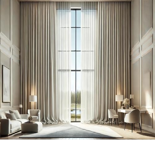 Ikiriska Blackout Extra Long Curtain. 12-24 ft Long Darkening Custom Made Drape (Black, 100" Wx156 L)