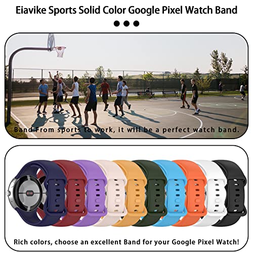 Eiavike Band Compatible with Google Pixel Watch 3 41mm/Pixel Watch 2/1, Soft Silicone Sport Watch Bands Replacement Watch Strap Bracelet for Google Pixel Watch Smartwatch Accessories