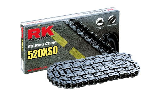 RK Racing Chain GB520XSO-110 (520 Series) Gold 110 Link High Performance Street and Off-Road RX-Ring Chain with Connecting Link