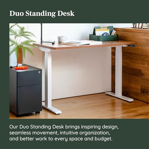 Branch Duo Standing Desk 36 Inches - Adjustable Standing Desk with 20” Range - OLED Control Panel - Frameless Design & Compact Size Suitable for Many Spaces - Charcoal Base - Charcoal Top