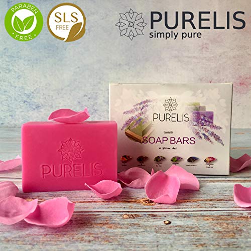 Purelis Handmade Soap Bars Gift Set. 6 Pc Natural Soap Set. Artisan Crafted Soap Bars with Essential Oils. Soap Gift Set for Women - Bath & Body Gift for Her!