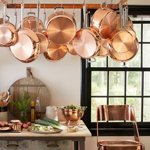 Martha Stewart Martha 3.5-Quart Stainless Steel Straight Sided Saute Pan w/Lid - Copper Exterior/Satin Interior