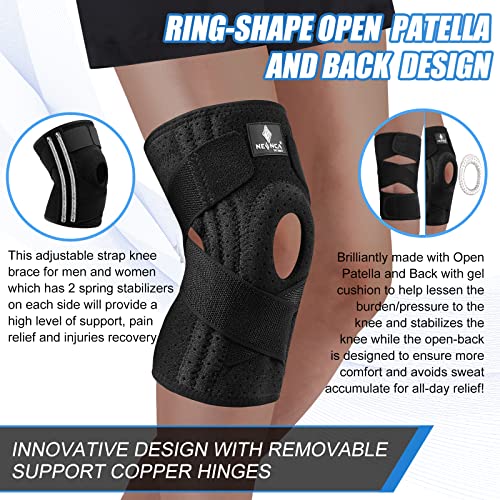 NEENCA Knee Brace for Knee Pain, Adjustable Knee Support with Patella Gel Pad & Side Spring Stabilizers, Knee Wrap for Arthritis, Meniscus Tear, ACL, Knee Pain Relief, Runner, Sport - FSA/HSA Approved