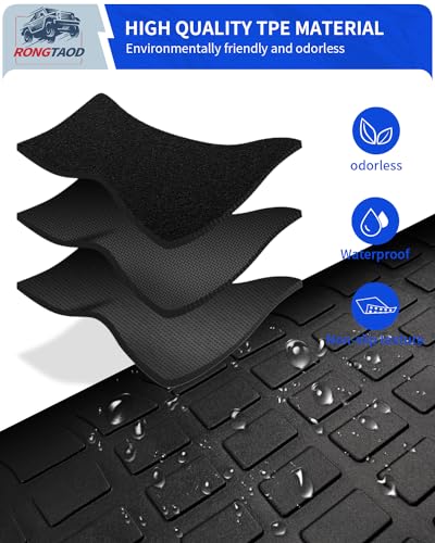 Rongtaod Back Seat Cover Protector Compatible with 2020-2025 Ford Explorer 6 Seats Back Seat Cover Kick Mat Trunk Mat Cargo Mat Cargo Liner 2024 Explorer Accessories (The 2nd Row,Backrest Mats)