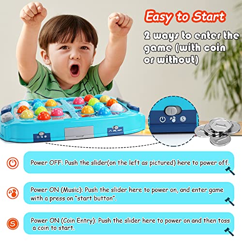 Whack Game Mole for Toddlers, Toys for 3-12 Year Old Boys and Girls, Pounding Game for Kids,Gifts for 3 4 5 6+ Year Old Boys, Interactive Educational Toy with Sound and Light,PK Mode with 2 Hammers