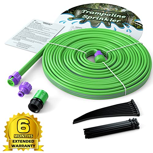 Jasonwell Trampoline Sprinkler Kids Outdside: Trampoline Accessories Waterpark Tropical Party Summer Outdoor Fun Water Games Toys Sprinklers Backyard Water Park Activity Toy for Kids Boys Girls (39FT)