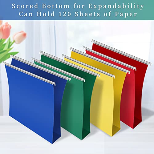 ViVin Heavy Duty Plastic Hanging File Folders with Metal Hook, 1/5-Cut Adjustable Tabs, File Cabinet Folders, Letter Size, Fit for Office, School and Home, 20 per Box (Assorted)…