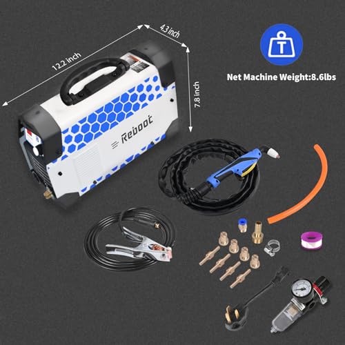 Reboot Plasma Cutter RBC6000DL PRO, 60 Amp Non Touch Pilot Arc Plasma Cutter Machine, 5/8 inch Clean Cut 4/5 inch Severance Cut, Dual Voltage 120V/240V with Consumables, Upgrade Digital Display