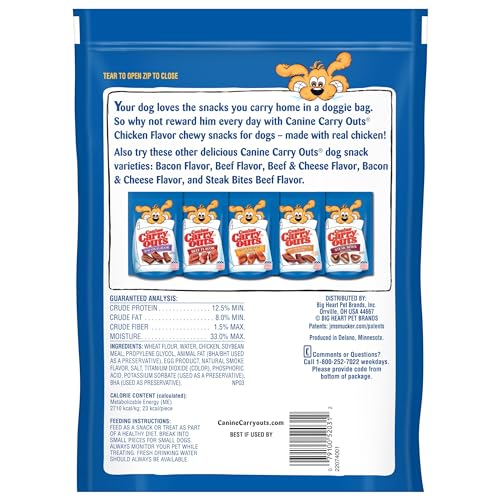 Canine Carry Outs Dog Treats, Chicken Flavor, 22.5 Ounce (Pack of 4), Made with Real Chicken