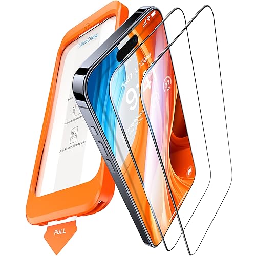 UltraGlass Unbreak Top 9H+ Glass for iPhone 16 Screen Protector 6.1" [12FT Military Grade Shatterproof] Screen Protector 16 Tempered Glass [Longest Durable] Full Coverage, One Step Install, 2 Pack