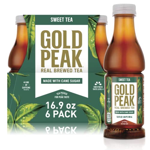 Gold Peak Sweetened Black Iced Tea Drink, 16.9 fl oz, (Pack of 6)