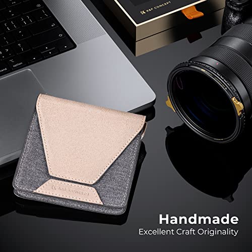 K&F Concept Lens Filter Case 4 Pocket, Leather Carrying Filters Bag Pouch for Square ND CPL etc Filters up to 100x100mm, Designed NANO-X Series Square Bracket 100mm