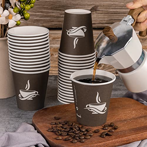 LITOPAK 270 Pack 10 oz Paper Cups, Disposable Coffee Cups, Paper Drinking Cups, Brown Disposable Cups, Paper Hot Coffee Cups, Paper Coffee Cups for Party, Picnic, Travel, and Events