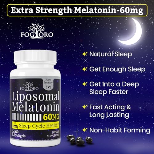 Melatonin 60mg-Fall Asleep Faster, Stay Asleep Longer,High Dose