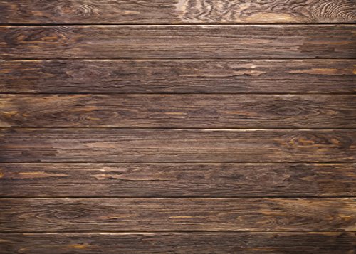 LYWYGG 5x3ft Thin Vinyl Brown Wood Backdrop Photographers Retro Wood Wall Background Cloth Seamless CP-19-0503