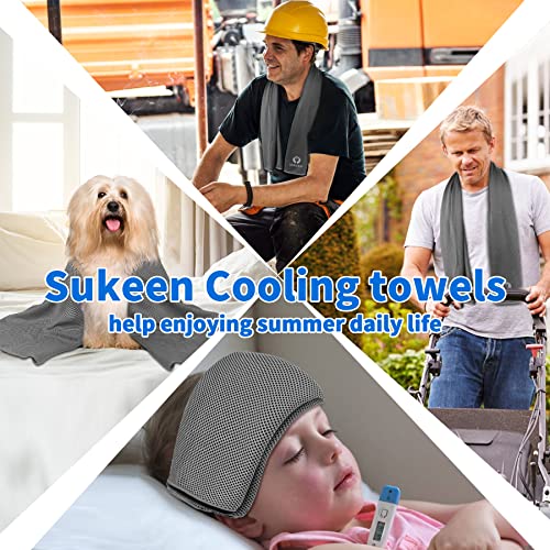 Sukeen 12pack Cooling Towel (40"x12") Bulk Ice Towel,Soft Breathable Chilly Towel,Microfiber Towel for Yoga,Sport,Running,Gym,Workout,Camping,Fitness,Workout & More Activities