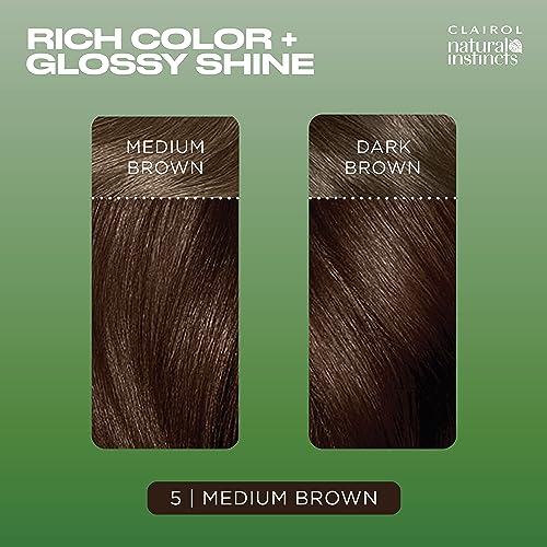 Clairol Natural Instincts Demi-Permanent Hair Dye, 5 Medium Brown Hair Color, Pack of 1