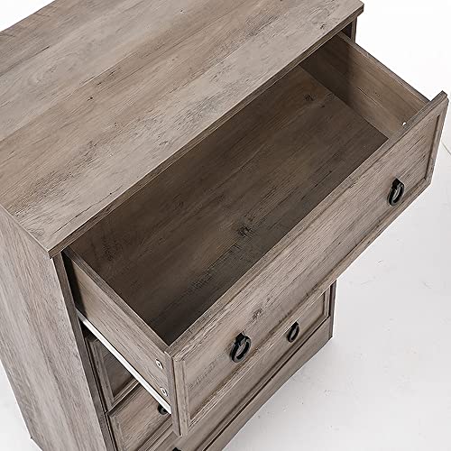 LGHM Modern 4 Drawer Dresser, Dressers for Bedroom, Tall Chest of Drawers Closet Organizers and Storage for Clothes - Easy Pull Handle, Textured Borders Drawers for Living Room, Hallway, Gray