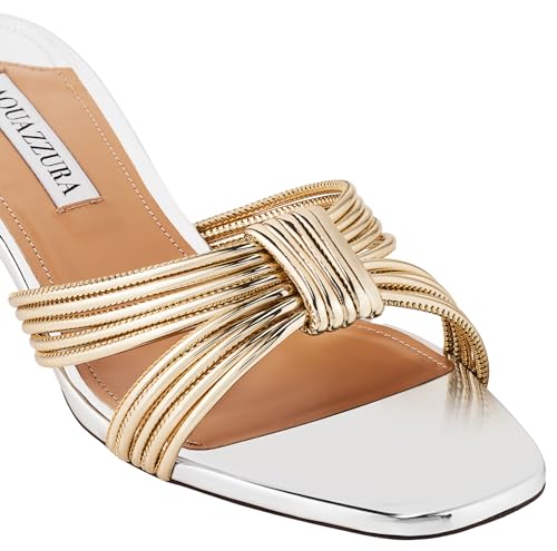 Aquazzura Film Sandal 35, Platino/silver, 9