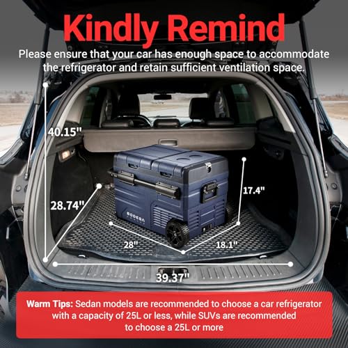 BODEGACOOLER 12 Volt Car Refrigerator,59 Quart (55L)12v Portable refrigerator,Car Fridge Freezer, -4℉-68 Car Cooler 12/24V DC and 100-240V AC for RV, Camping,Travel,Dual Zone WIFI APP Control(2 Doors)