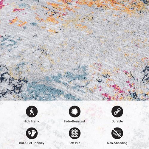 Rugshop Modern Abstract Whispers Ideal for Living Room,Bedroom,Kitchen Area Rug 2' x 3' Multi