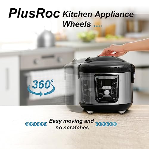 PlusRoc 4 Pack Self Adhesive Caster Wheels For Appliance, Load Capacity 14LBS Per Wheel, Mini Swivel Wheels Sliders Roller For Stand Mixers Air Fryers