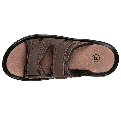 Propét Men's Vero Slide Sandal, Brown, 8.5 Medium