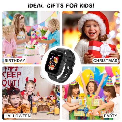 OKYUK 4G Kids Smart Watch, 15 Exciting Games, Two-Way Calling Feature, SOS Emergency Call Button Ideal for Kids Aged 3-12, for Boys & Girls