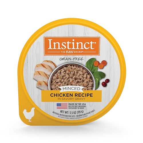 Instinct Original Minced Natural Wet Cat Food, Grain Free Recipe - Real Chicken, 3.5 oz. Cups (Pack of 12)